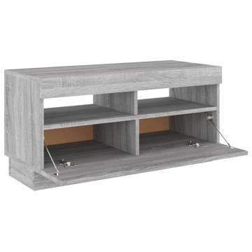 TV Cabinet with LED Lights Grey Sonoma 80x35x40 cm