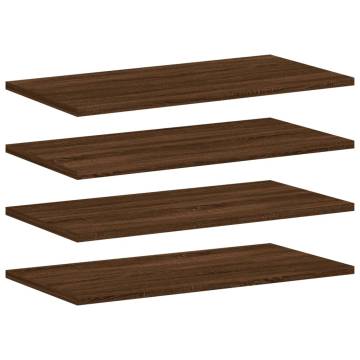 Wall Shelves 4 pcs Brown Oak 60x20x1.5 cm Engineered Wood