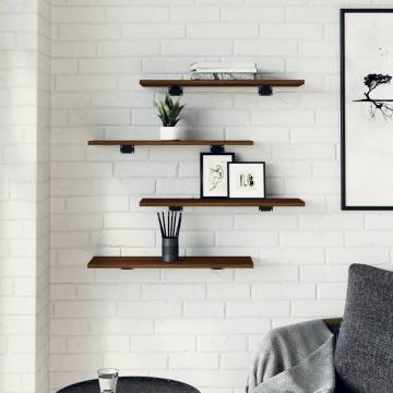 Wall Shelves 4 pcs Brown Oak 60x20x1.5 cm Engineered Wood