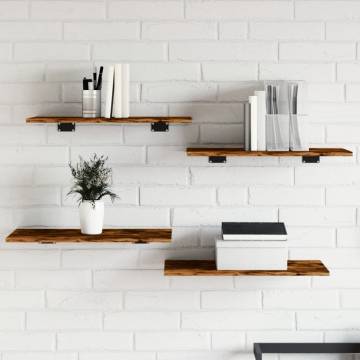 Wall Shelves 4 pcs Smoked Oak 60x30x1.5 cm Engineered Wood