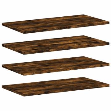 Wall Shelves 4 pcs Smoked Oak 60x30x1.5 cm Engineered Wood