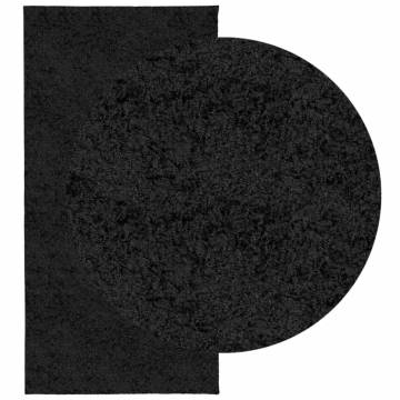 Shaggy Rug PAMPLONA High Pile Modern Black 100x200 cm