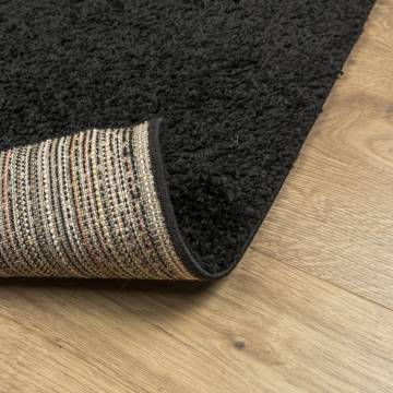 Shaggy Rug PAMPLONA High Pile Modern Black 100x200 cm