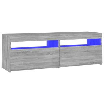 TV Cabinet with LED Lights Grey Sonoma 120x35x40 cm