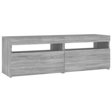 TV Cabinet with LED Lights Grey Sonoma 120x35x40 cm