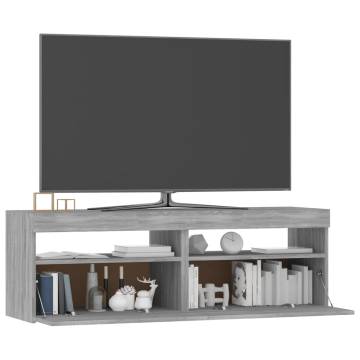 TV Cabinet with LED Lights Grey Sonoma 120x35x40 cm