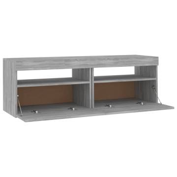 TV Cabinet with LED Lights Grey Sonoma 120x35x40 cm