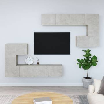 Wall-mounted TV Cabinet Concrete Grey Engineered Wood