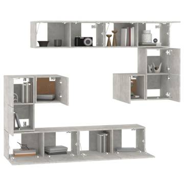 Wall-mounted TV Cabinet Concrete Grey Engineered Wood