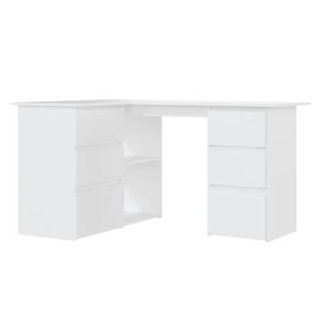 Corner Desk White 145x100x76 cm Engineered Wood