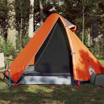 Camping Tent 2-Person Grey and Orange Waterproof