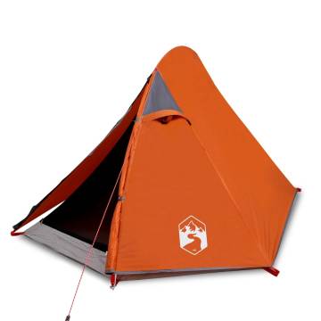 Camping Tent 2-Person Grey and Orange Waterproof