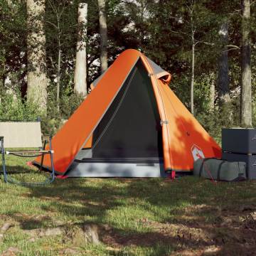 Camping Tent 2-Person Grey and Orange Waterproof