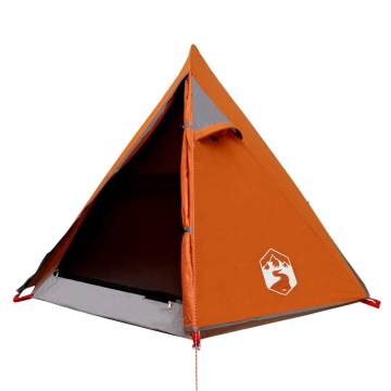 Camping Tent 2-Person Grey and Orange Waterproof