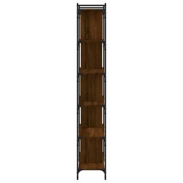 Bookcase 6-Tier Brown Oak 76x32x192 cm Engineered Wood