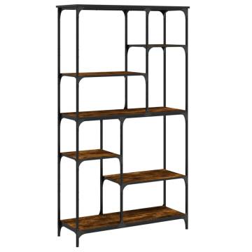 Bookshelf Smoked Oak 99x35.5x176 cm Engineered Wood and Steel