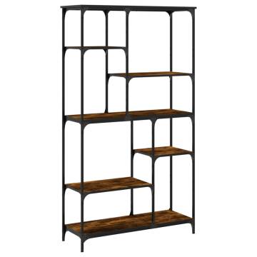 Bookshelf Smoked Oak 99x35.5x176 cm Engineered Wood and Steel