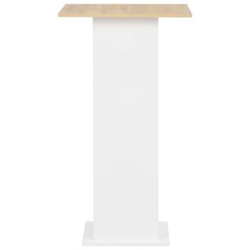 Bar Table White and Sonoma Oak 60x60x110 cm