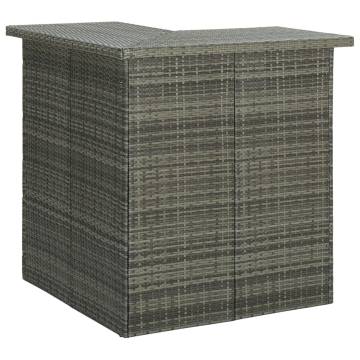 Corner Bar Table Grey 100x50x105 cm Poly Rattan