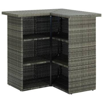 Corner Bar Table Grey 100x50x105 cm Poly Rattan