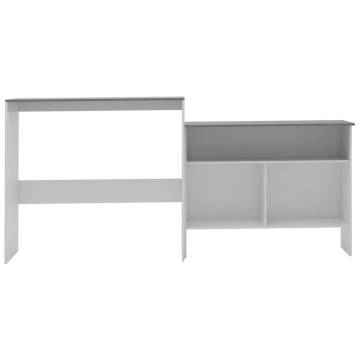 Bar Table with 2 Table Tops White and Grey 130x40x120 cm