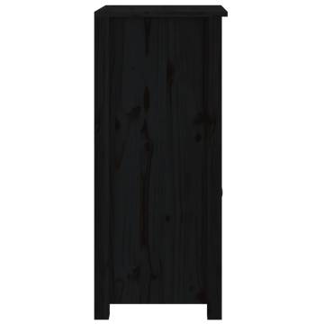 Sideboard Black 40x35x80 cm Solid Wood Pine