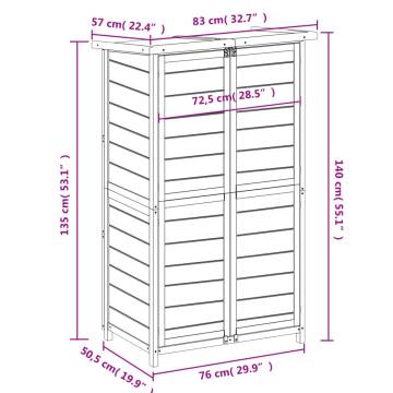 Garden Tool Shed Mocha 83x57x140 cm Solid Wood Pine