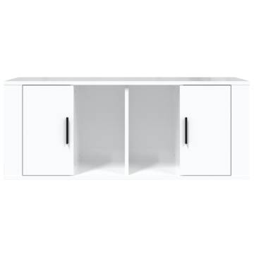 TV Cabinet High Gloss White 100x35x40 cm Engineered Wood