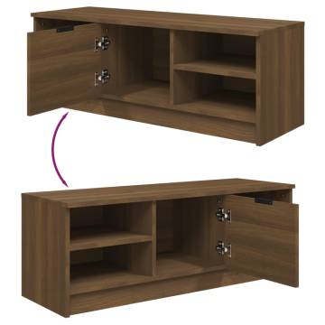 TV Cabinet Brown Oak 102x35.5x36.5 cm Engineered Wood