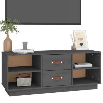 TV Cabinet Grey 100x34x40 cm Solid Wood Pine