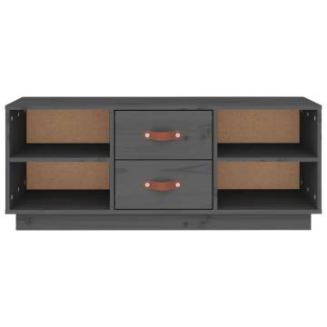 TV Cabinet Grey 100x34x40 cm Solid Wood Pine