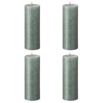 Bolsius Rustic Pillar Candles Shimmer 4 pcs 190x68 mm Oxide Blue