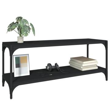 TV Cabinet Black 100x33x41 cm Engineered Wood and Steel