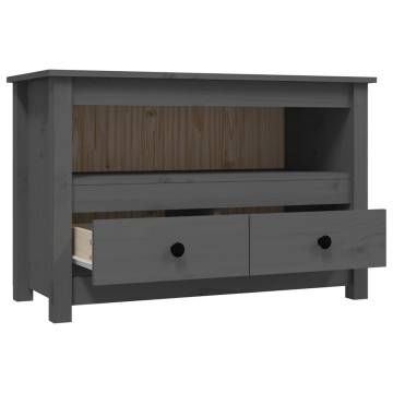 TV Cabinet Grey 79x35x52 cm Solid Wood Pine