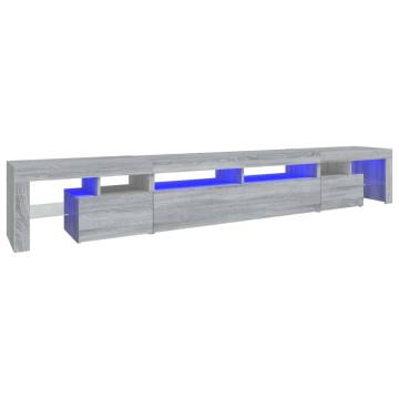 TV Cabinet with LED Lights Grey Sonoma 260x36.5x40 cm