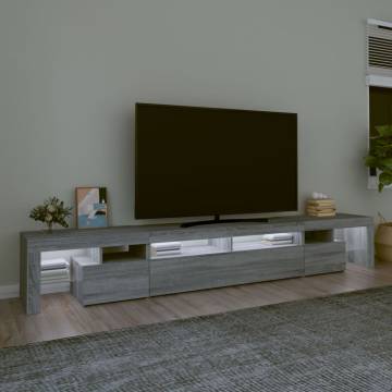 TV Cabinet with LED Lights Grey Sonoma 260x36.5x40 cm