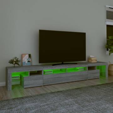 TV Cabinet with LED Lights Grey Sonoma 260x36.5x40 cm