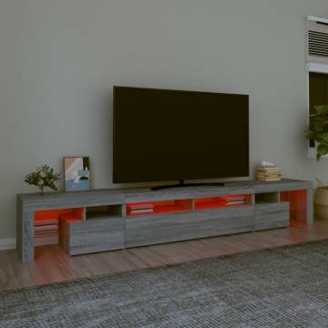 TV Cabinet with LED Lights Grey Sonoma 260x36.5x40 cm