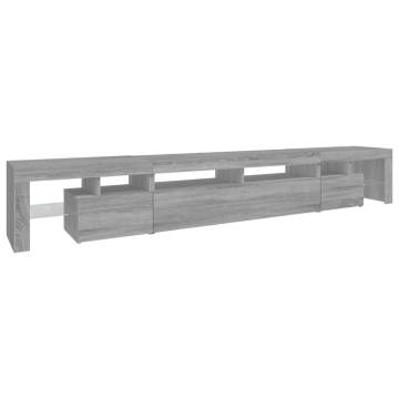 TV Cabinet with LED Lights Grey Sonoma 260x36.5x40 cm