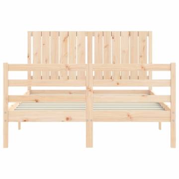 Bed Frame with Headboard 140x190 cm Solid Wood