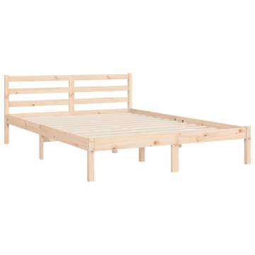 Bed Frame with Headboard 140x190 cm Solid Wood