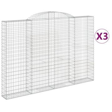 Arched Gabion Baskets 3 pcs 300x30x200/220 cm Galvanised Iron