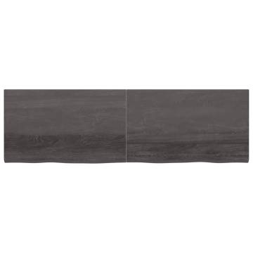 Bathroom Countertop Dark Brown 200x60x(2-4) cm Treated Solid Wood