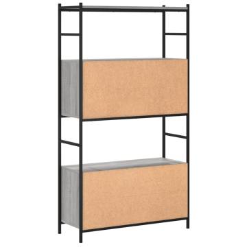 Bookshelf Grey Sonoma 80x30x145.5 cm Engineered Wood and Iron