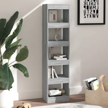 Book Cabinet/Room Divider Grey Sonoma 40x30x166 cm