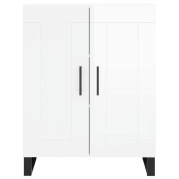 Highboard High Gloss White 69.5x34x180 cm Engineered Wood