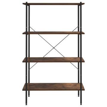 4-Tier Shelving Unit Black and Dark Wood 80x40x130 cm