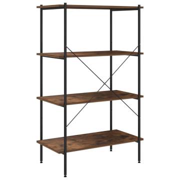 4-Tier Shelving Unit Black and Dark Wood 80x40x130 cm