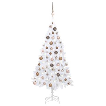 Artificial Pre-lit Christmas Tree with Ball Set White 120 cm PVC