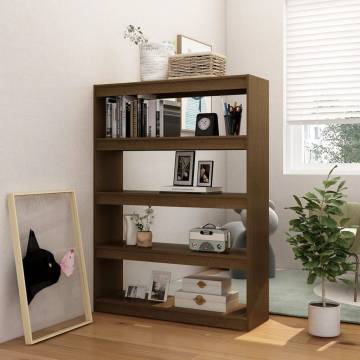 Book Cabinet/Room Divider Honey Brown 100x30x135.5 cm Solid Pinewood